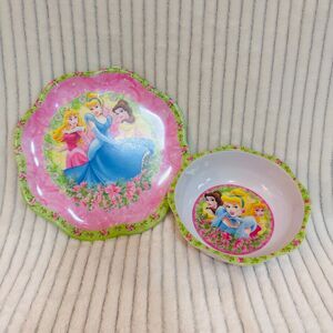 ZAK designs Disney princess scalloped edge melamine plate and bowl set